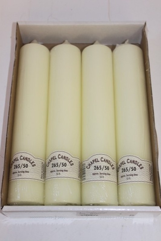 Picture of 4 Ivory Church candles, 265mm/50mm
